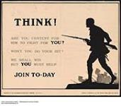Think! We Shall Win but You Must Help, Join Today : recruitment campaign 1914-1918