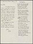 Letter and poem "The Old Man" by George Johnston February 12, 1962.