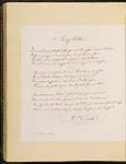 Autograph poem, "A Lady Belleau" 22 avril, 1863.