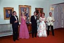 [Rideau Hall dinner - Governor General Edward Schreyer; Princess Diana; Prince Charles; Lily Schreyer; and Prime Minister Pierre Trudeau] 1983.