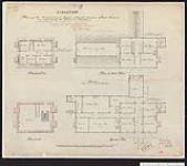 Kingston. Plans of the Commissioner's House, Naval premises, Point Frederick, now occupied by the Ordnance Storekeeper. [plans of the attic, first floor, basement, and ground floor]. To accompany my report of the 11th March, 1854. Alex. Gordon Lieut. Colonel Royal Engineers. W. Mahoney Fr. of Works. 10/3/54. [architectural drawing] 1854
