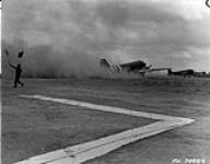 Douglas Dakota aircraft of the R.A.F. arriving to evacuate casualties from Normandy June 16, 1944.