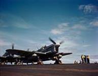 Fairey Firefly on the deck of HMCS WARRIOR [ca. 1946-1948]