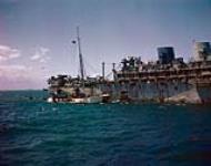 Landing craft and large troop ship or infantry landing ship June, 1944