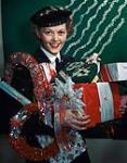 Women's Royal Canadian Naval Service "Wren" with Chrstmas decorations 1944