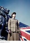 CWAC Beside Lion Statue ca. 1943-1965.