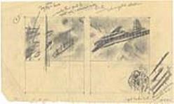 Sketches of Ships in Water, Plane and Figures ca. 1943