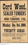 Cord Wood. Sealed Tenders 1900