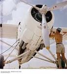 Engine of an Otter Aircraft Warming Up in the Middle East ca. 1943-1965.