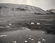Aerial view of RCMP detachment at Alexandria Fjord, Nunavut [between 1953 and 1963].