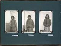 [Inuk girl, Ataguttak, carrying Kalluk, Inuk man, Alianakuluk Panigusiq Juujjak, Inuk boy, Tupirngat ] Inuit girl carrying child, Inuit man and Inuit boy, Pond Inlet [Mittimatalik/Tununiq, Nunavut] [between 1922-1924].