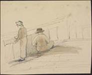 [Two Sailors Working at a Ship's Rail]