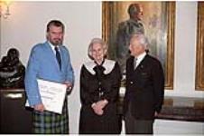 [1987 Michener Awards - Jim MacNeill, The Eastern Graphic; Governor General Jeanne Sauvé, and former Governor General Roland Michener] December 8, 1988.