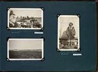 Unloading supplies, Hudson's Bay Company houses and native woman, Kent Peninsula [between 1924-1926]