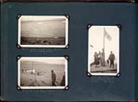 School of white whales, Erebus Harbour, Beechy Island; Mrs. J.D. Craig with old I.B.S. flag at Franklin Cenotaph and Captain Bernier; Beach at Erubus Harbour [between 1922-1924].