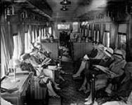 Canadian National Railways (CNR) new lounge car - people sitting inside 1930