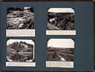 View of beaver dam on Little Buffalo river; View of Little Buffalo river from an open ridge; First spur of the Ninishith hills on the Little Buffalo river; Looking west up the valley of the Little Buffalo river from crown of western spur of the Ninishith hills July 23-24, 1933