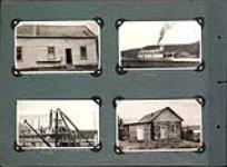 Skookum Jim's cabin at Carcross; Str. [Steamer] Tutshi at Carcross proceeding to Atlin; Dawson Charlie's house, Carcross 1922