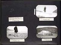 Dr. A.G. MacKinnon on ice pan and Native tent at Cape Wolstenholme, Quebec July 29, 1934