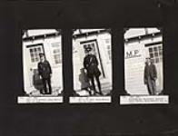 Portraits of Superintendent T.B. Caulkin, Constable L.B. Fyfe and F.R.E. Sparks in front of post office at Craig Harbour, Nunavut August 26, 1938
