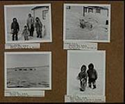 Inuit family at Roman Catholic mission [from left to right: unidentified boy, Theresie Tungilik, Genova (Kadslajuuqaaq) and Panannaaq Alexina Nanurluk]; Dog at the mission ; Hudson's Bay Company residence under construction ; Inuuk children 1953.