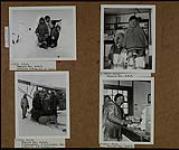 Inuit children coming out of igloo ; Inuuk boys in side the Hudson's Bay Company trading post [Marius Qilluaq (Killuck, Kidluak), left, and Donat Milurtuq (Milurtok), right] ; P.G. Langhrey, J.V. Jacobson, Sgt. L. Weston, R.E.G. Johnston. ; Inuuk men inside the Hudson's Bay Company trading post 1953.