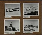 Group of people by a plane ; Roman Catholic mission ; J.C. Jackson and Inuuk men ; Overlooking an icestrip 1953.