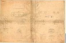 Plans, sections and elevations of soldiers barracks for 200 men and 11 staff sergts, cookhouse, privy, hospital, ash pits, dead house and straw store erected at St Johns, L.C. (1839) [architectural drawing] n.d.