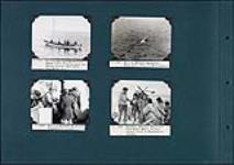 Norcross-Bartlett Expedition - Inuk pilot bringing party into Murray Harbour ; Polar bear ; Pingitakilik Inuit ; Jack Angle, McGill student, giving candy to Pingitakalik Inuit 1933.