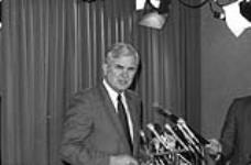 [Edward Lumley, Minister of Communications under John Turner, speaking at a press conference] 1984.