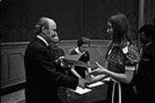 Canadian citizenship ceremony - presentation of certificates by the Hon. Gérard Pelletier May, 1972.
