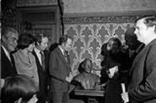 Unveiling of St. Laurent bust in Speakers Chambers. 1976 1976