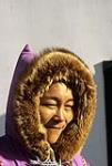 Inuit woman wearing a fur lined hood, Arviat [Alice Mikiyugiak] 1979.