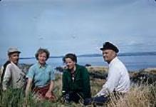Man, woman, Rosemary Gilliat Eaton and Charles Morency on Île aux Basques, Quebec  [entre 1955-1963]