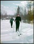Skiers at Mont Tremblant in the Laurentian mountains, north of Montreal, P.Q. février 1950.