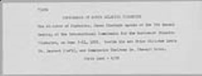 Le ministre des Pêches James Sinclair prononce une allocution lors de la 5e réunion annuelle de la Commission internationale des pêcheries de l'Atlantique nord-ouest 5-11 June 1955