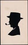 Silhouette of Unidentified Man Smoking a Pipe ca. 1920's