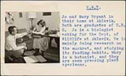 [Jo and Mary Bryant pressing plant specimens in their home] [between 1955-1963]