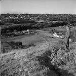 Man Looking Out Over Medicine Hat, Alberta 1957