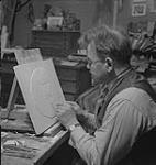 Hahn, Emanuel, sculpteur, 1941. Emanuel Hahn dans son atelier. 1941