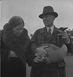 Jack Miner, Cdn. Geese, Jack Miner a goose and an unidentified woman [between 1939-1951].