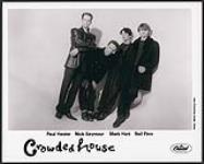 Portrait de presse de Crowded House. Paul Hester, Nick Seymour, Mark Hart, Neil Finn. Capitol Records 1993