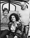 Portrait of CKFM's Phil McKellar, recording artist Cleo Laine, and CKFM's music director Sheila Connor. Toronto [between 1968-1972].