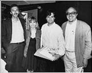 Daniel Caudeone, Debbie Gibson and two unidentified men [ca 1987].