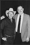 Johnny Burke backstage of the Grand Ole Opry with Weldon Myrick, steel guitar player. Weldon played on many sessions with many notables in the past as well as playing in Whispering Bill Anderson's band at one time [entre 1985-1990].