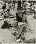 Young man smoking a cigarette, Elora Quarry 1983