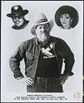 Press portrait of Ronnie Hawkins, with superimposed portraits of Bo Diddley and Patti Jannetta [between 1981-1985].