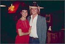 Recording artists Elaine Jarvis and Danny Thompson at the Stampede Corral in Kitchener [between 1989-1994].