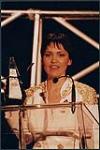 Susan Aglukark holding a Juno award [ca 1995].