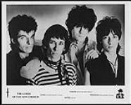 Press portrait of The Lords of the New Church. James (guitars, backing vocals), Bator (vocals), Turner (drums, backing vocals), Tregunna (bass, backing vocals). I.R.S. Records [entre 1982-1987]